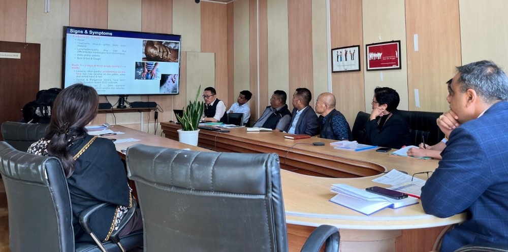 Officials during the meeting held in Kohima for Mpox preparedness in Nagaland state on October 17.